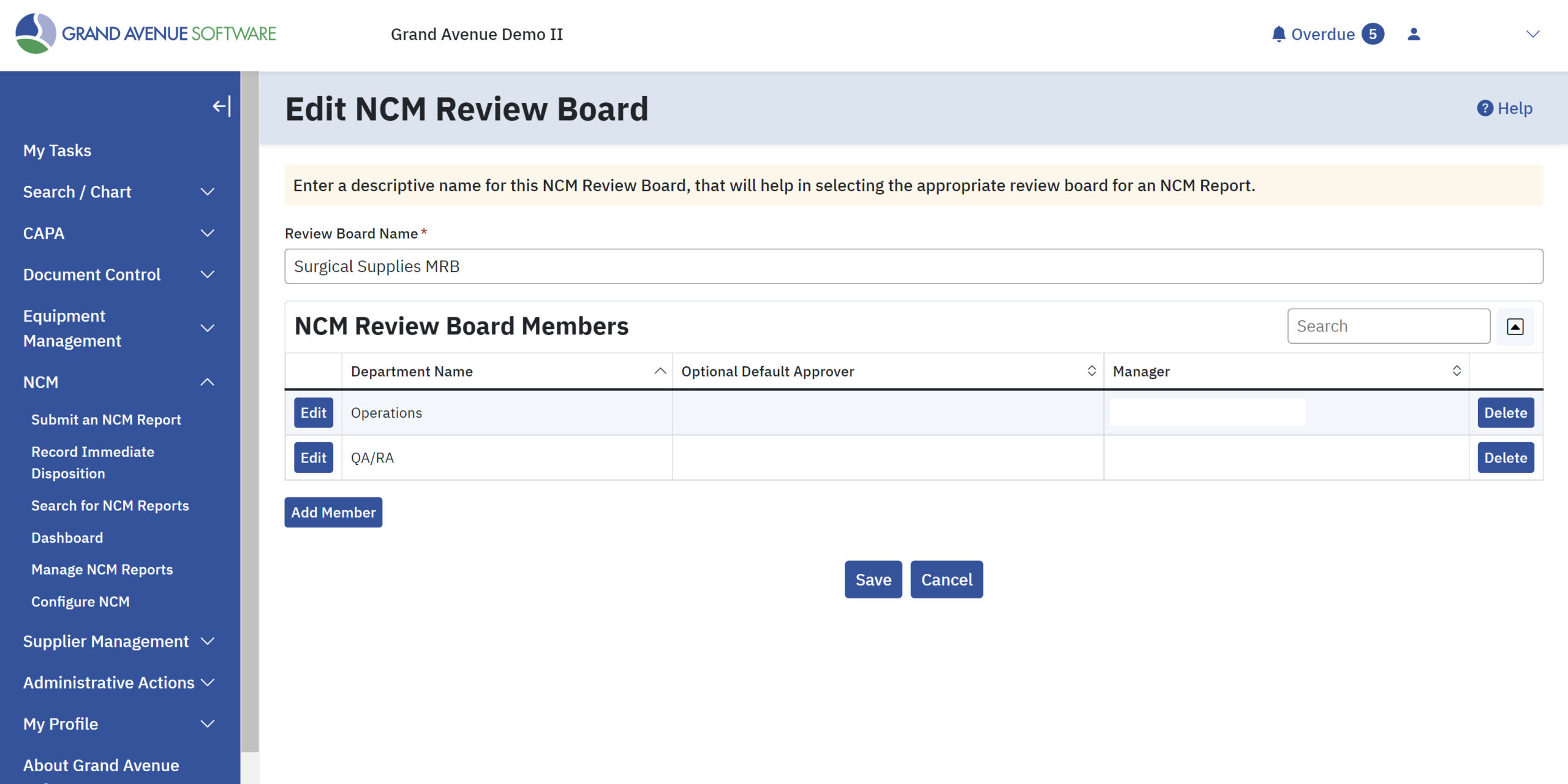 Grand Avenue Software - NCM Review Board